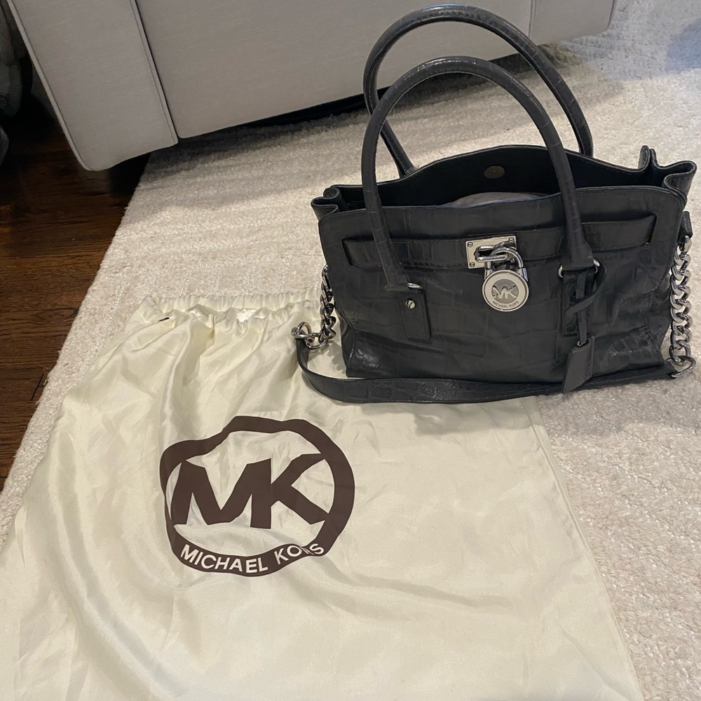 Michael Kors grey satchel bag